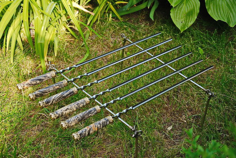 Шашликовий набір ручної роботи "Повелитель мангала", у сагайдаці зі шкіри, фото 1