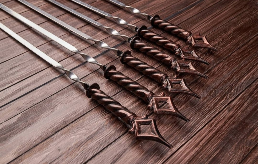 Шампури з кованими ручками "Шпиль", 6шт., фото 1