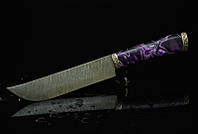 Ніж кухонної ручної роботи з дамаської сталі "Східний"