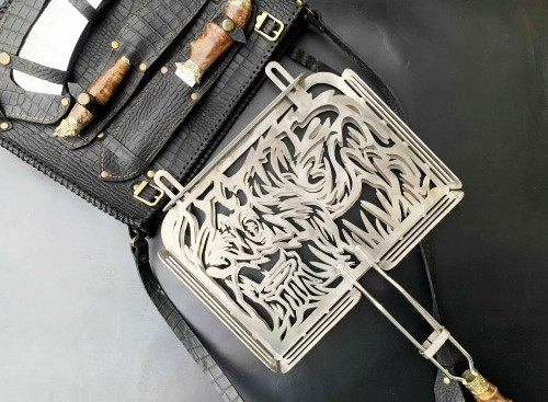 Подарунковий набір для чоловіка з сіткою-гриль, 340х260х50мм