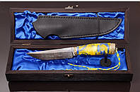 Подарунковий дерев'яний футляр з тканинною підложкою для ножів ручної роботи (відтінок може відрізнятися)