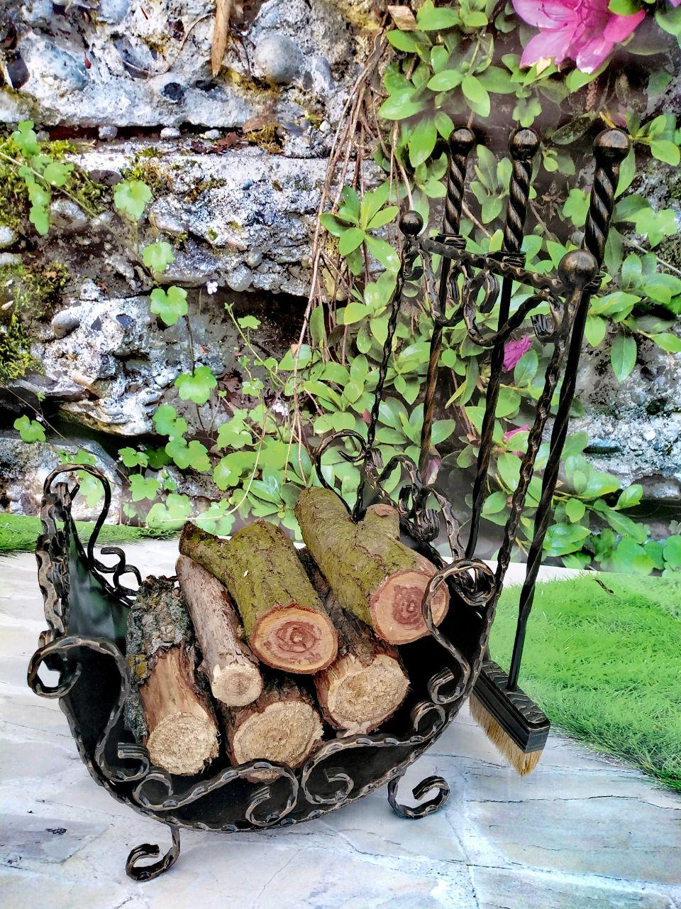 Кований набір для мангалу з дровницею "3в1", 40х38см, фото 1