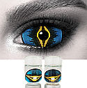 Склеральні сині лінзи Енімал Елоу | Жовті лінзи на все око Склери 22 мм | Лінзи Жовті, фото 2