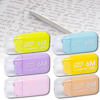 Набір стрічкових коректорів 6 шт. зі стрічкою 6мx5мм 105-6 Різнокольорові
