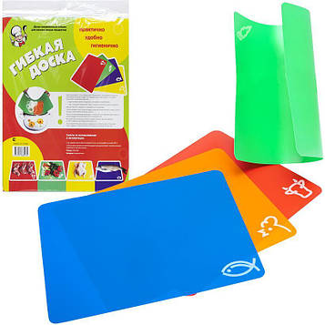 Дошка кухонна обробна гнучка Набір 4 шт, 34*28 см