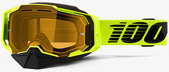 Окуляри 100% ARMEGA Snowmobile Goggle (Nuclear Citrus), Dual Yellow Lens
