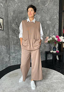 Жилет жіночий в'язаний мокко MKLN874-3