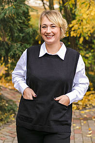 Жилет жіночий в'язаний чорний MKLN2501-2