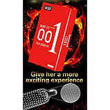 Презервативи Olo 0.01 RED Foil з пухирцями та гіалуроновим мастилом 10 шт., фото 2