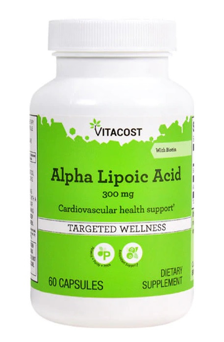 Vitacost Alpha Lipoic Acid Альфа-ліпоєва кислота 300 мг з біотином, 60 капсул на 60 днів. До 07/2027