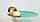Ручка дверна Mandelli BIP матове золото/зелене скло (акрил), фото 9