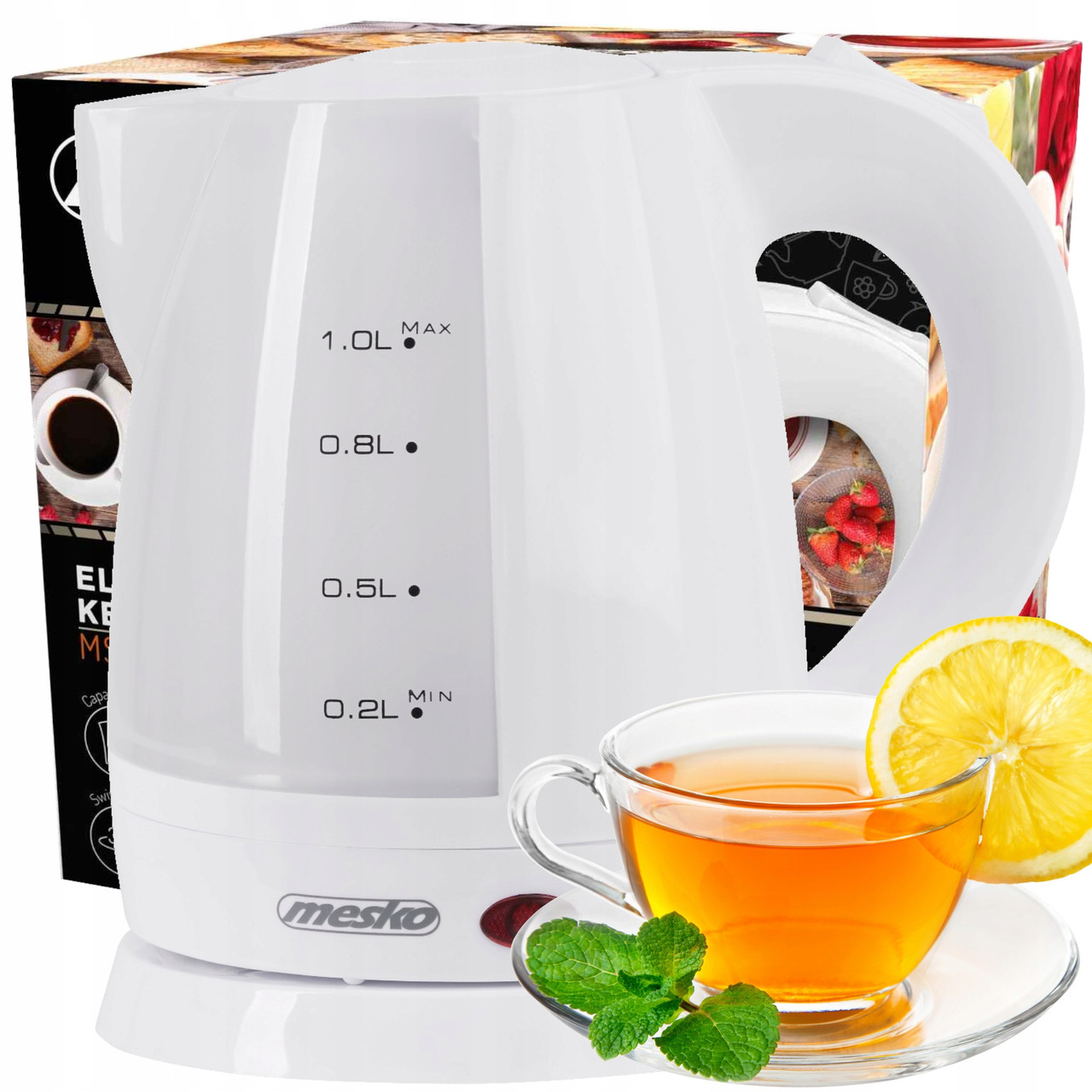 Електрочайник Mesko MS 1276 – 1.0 л, 1600 Вт, компактний, фільтр, фото 1