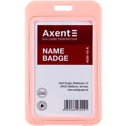 Бейдж Axent вертикальний, PP, 50х85мм, рожевий 4530-10-A smart