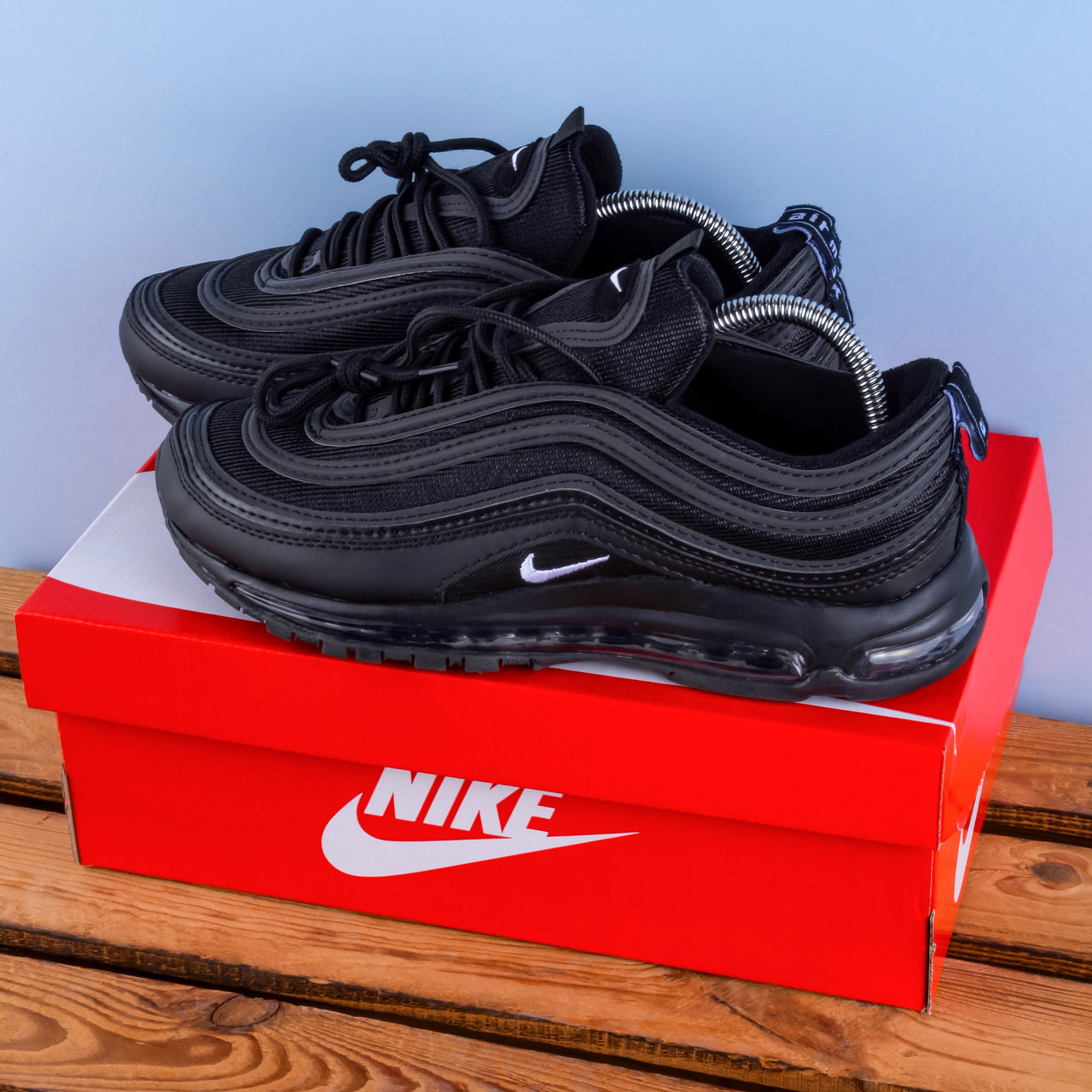 Чоловічі Кросівки Nike Air Max 97 чорні з світлим лого