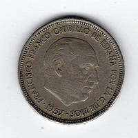 Іспанія 5 песет, 1957 60 всередині зірки (1960) Франсіско Франко