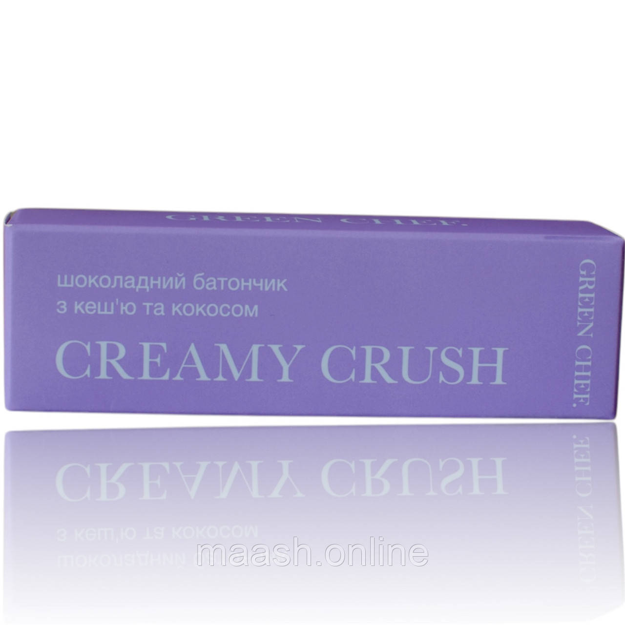 Батончик Шоколадний з кеш’ю та кокосом CREAMY CRUSH GREEN CHEF, 45г