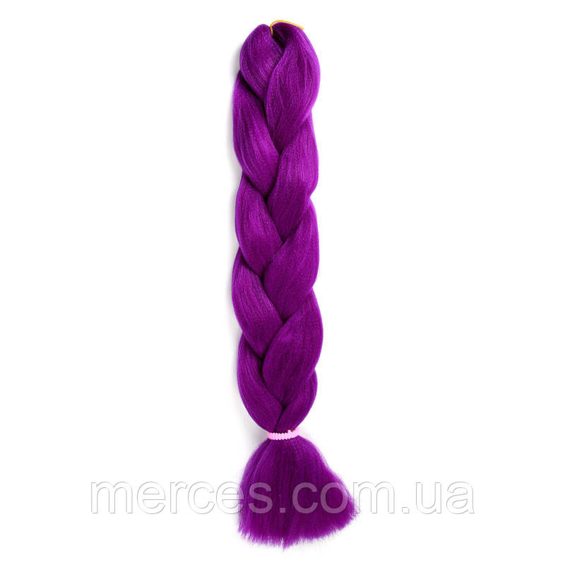 Канекалон бузковий сливовий Purple3 60см 100г термостійкий однотонний Jumbo коса для плетіння афро кіски дред брейдів