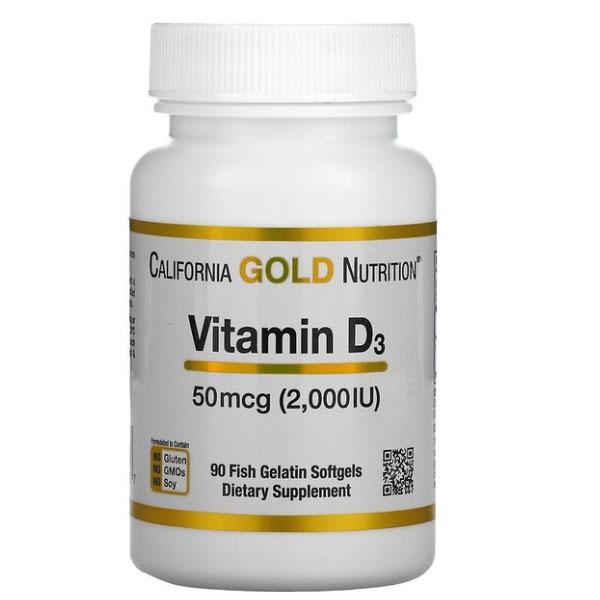 Вітамін D3 California Gold Nutrition 2000 МО 90 капсул