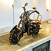 Чоппер мотоцикл сувенір, фігурка мотоцикла виготовлена вручну із дрібних елементів, фото 4