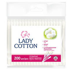 Ватні палички Lady Cotton в поліетиленовому пакеті 200 шт. 4820048487368 smart