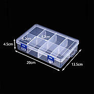 Контейнер для зберігання фурнітури та бісеру з кришкою та 8 відділеннями, Органайзер для дрібних деталей та Ардуїно, фото 4
