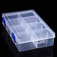 Контейнер для зберігання фурнітури та бісеру з кришкою та 8 відділеннями, Органайзер для дрібних деталей та Ардуїно, фото 3