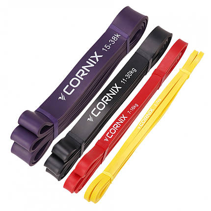 Еспандер-петля Cornix Power Band 2-38 кг (гума для фітнесу та спорту) набір 4 шт XR-0087 Poland, фото 1