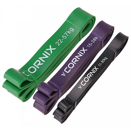 Еспандер-петля Cornix Power Band 11-57 кг (гума для фітнесу та спорту) набір 3 шт XR-0089 Poland, фото 1