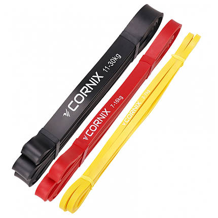 Еспандер-петля Cornix Power Band 2-30 кг (гума для фітнесу та спорту) набір 3 шт XR-0090 Poland, фото 1