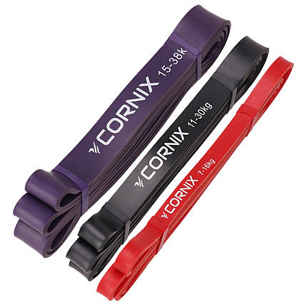 Еспандер-петля Cornix Power Band 7-38 кг (гума для фітнесу та спорту) набір 3 шт XR-0109, фото 1