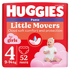 Підгузки-трусики дитячі Huggies Pant Girl розмір 4 (9-14кг) Mega 52 шт