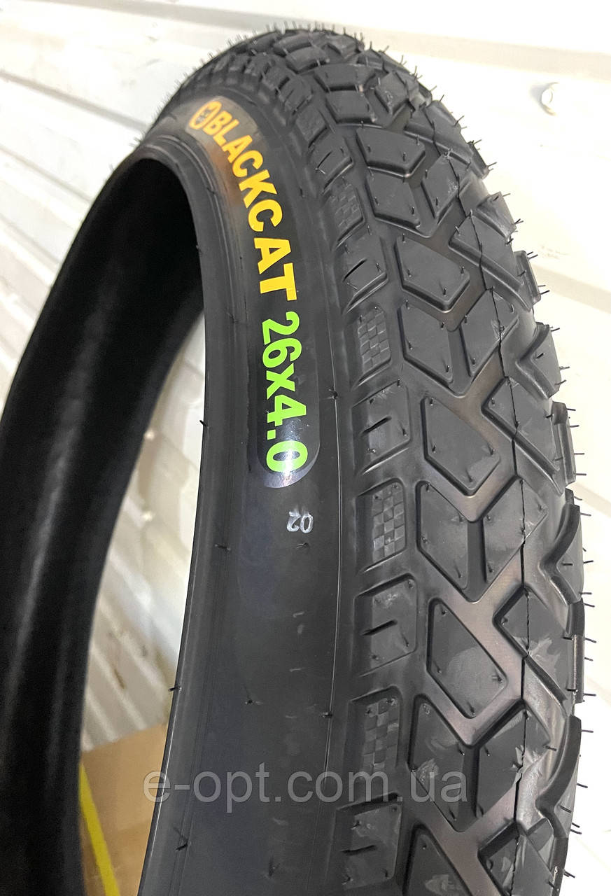 Покришка 26х4.0 BLACK CAT УСИЛЕННА. Шина 26х4.0 Фет-байк. Гума на фет-байк 26*4.0, фото 1