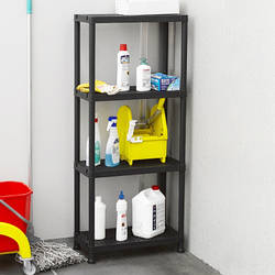 Стелаж Plastmeccanica Universal Vent пластиковий 4 полиці 60х30х138 см чорний 5136 smart