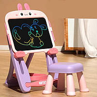 Дитячий LCD-планшет для малювання W5002 мольберт зі стільчиком
