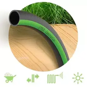 Шланг CONSTRUCTION Ø 1/2" 50 м, 4х сл. (чорний із зеленою смугою) (кратно 50м) {50}