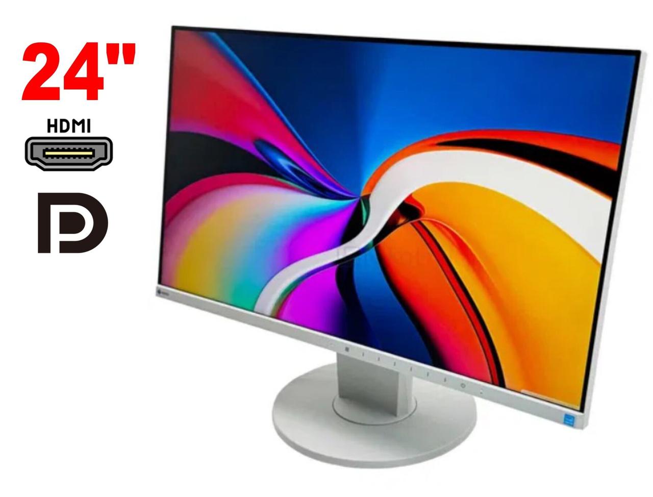 Монітор Eizo FlexScan EV2450 / 24" (1920x1080) IPS / 1x HDMI, 1x DP, 1x DVI, 1x VGA, 1x USB 3.0, 2x USB 2.0, 2x Audio / 2х 1W /