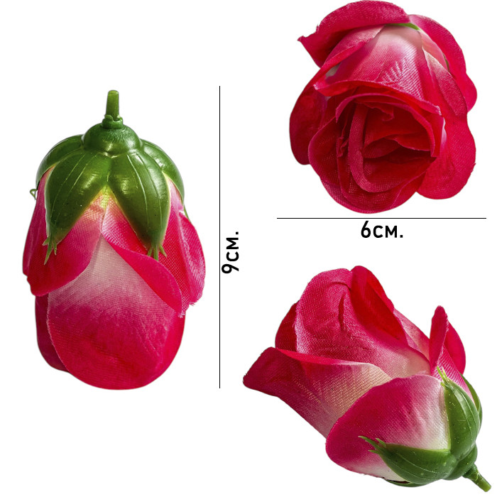 Штучна Троянда Мила атласна, 9см, фото 1