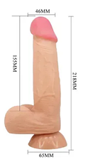 Фалоімітатор на присосці, з хребтом та ефектом ковзної шкіри LyBaile - Sliding Skin 8,5'' Flesh, фото 3