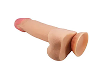 Фалоімітатор на присосці, з хребтом та ефектом ковзної шкіри LyBaile - Sliding Skin 8,5'' Flesh, фото 4
