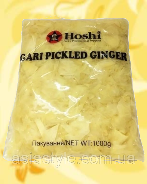 Імбир мариновий білій, імбир маринований білий, White pink ginger, Hoshi, 1 кг, Китай, Ч