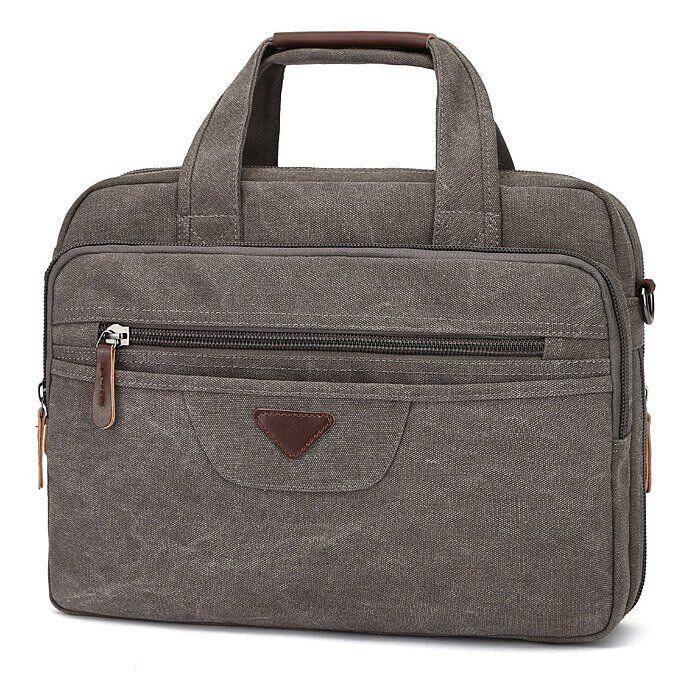 Сумка текстильна для ноутбука Vintage 20086 Сіра, фото 1