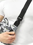 Велика чоловіча поясна сумка бананка Sambag DynamicDart тканева з принтом, фото 2