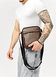 Сумка через плече месенджер Sambag Makros коричнева, фото 2