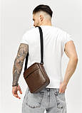 Сумка через плече месенджер Sambag Makros коричнева, фото 4