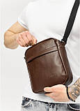 Сумка через плече месенджер Sambag Makros коричнева, фото 9
