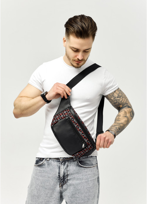 Сумка на пояс Sambag Tirso MKH чорна принт, фото 1