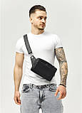 Чоловіча сумка бананка Sambag Harvi чорна, фото 4