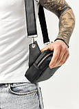 Чоловіча сумка бананка Sambag Harvi чорна, фото 7