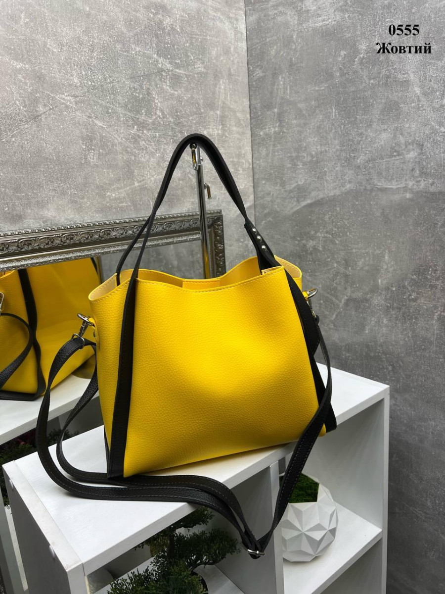 Три відділення. Жовта - формат А4 - велика, стильна та зручна сумка (0555) 5067230, фото 1