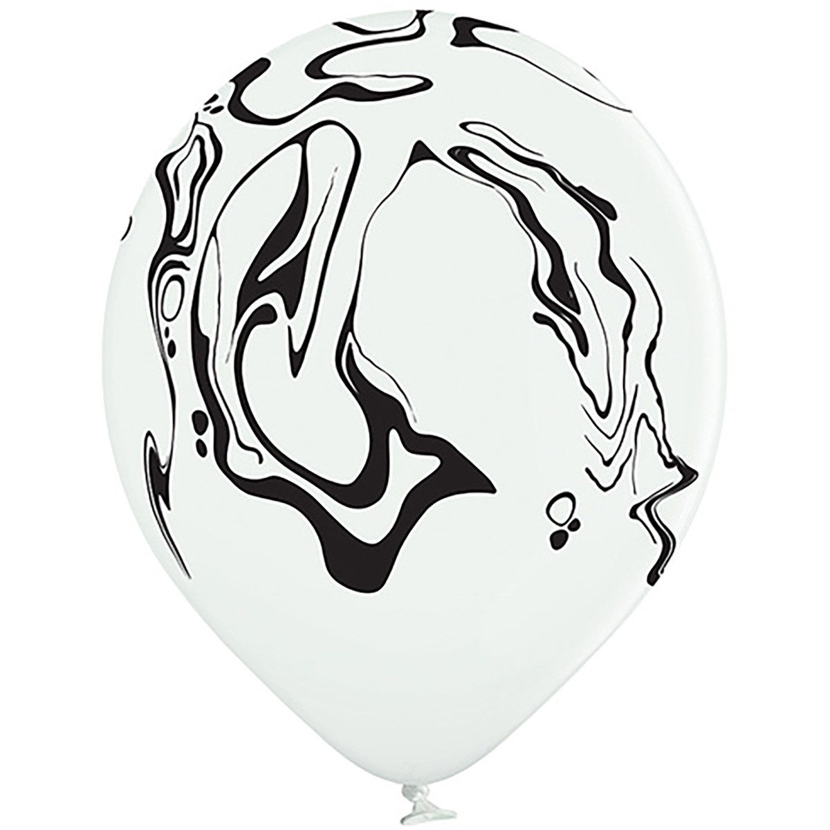 Латексна кулька Belbal Мармур чорний на білому Marble 12" (30 см)